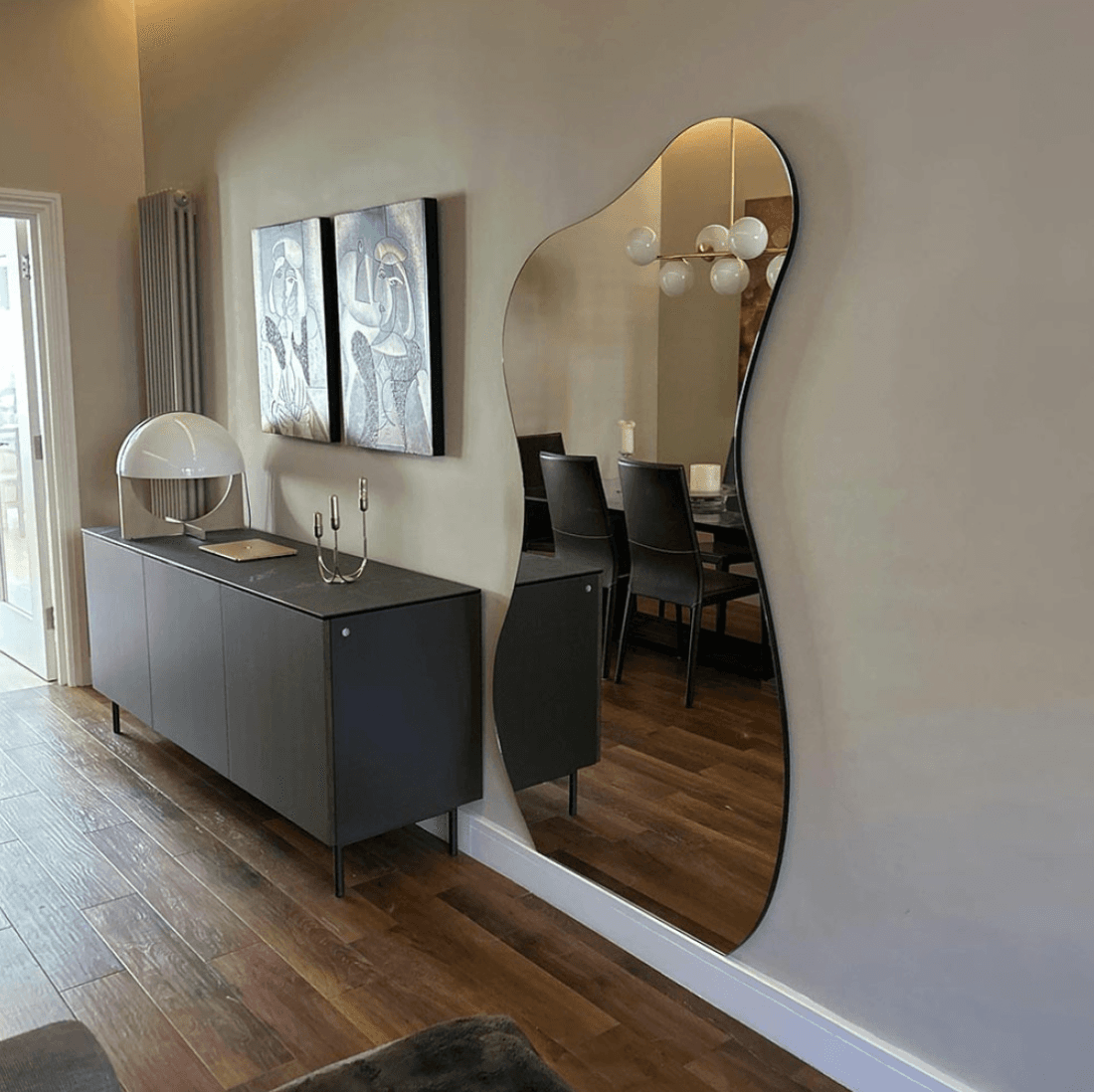 Large guitar design mirrors with frame — 2