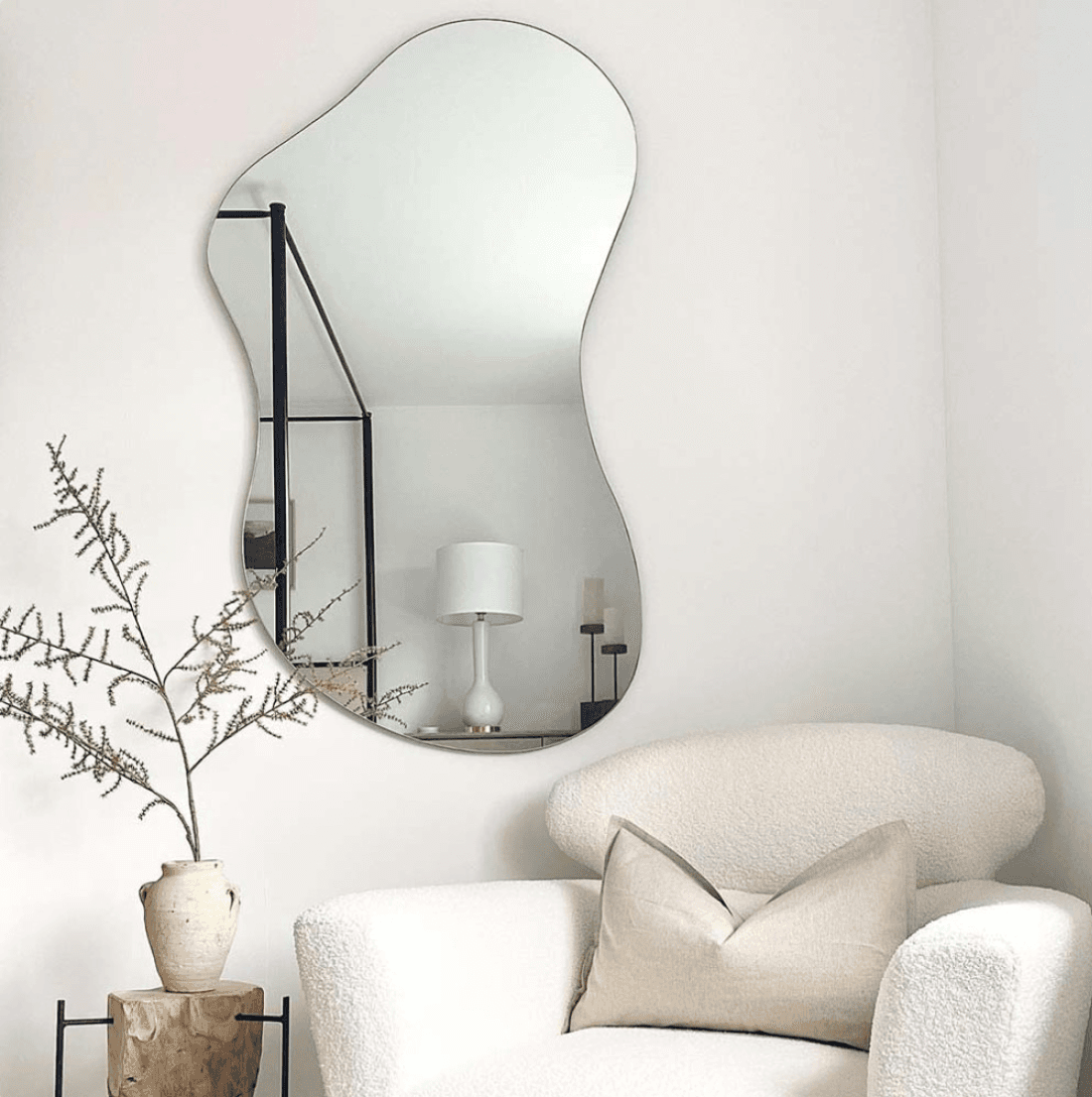 Mirrors with frame with a design of edges titled Keep Glow — 2