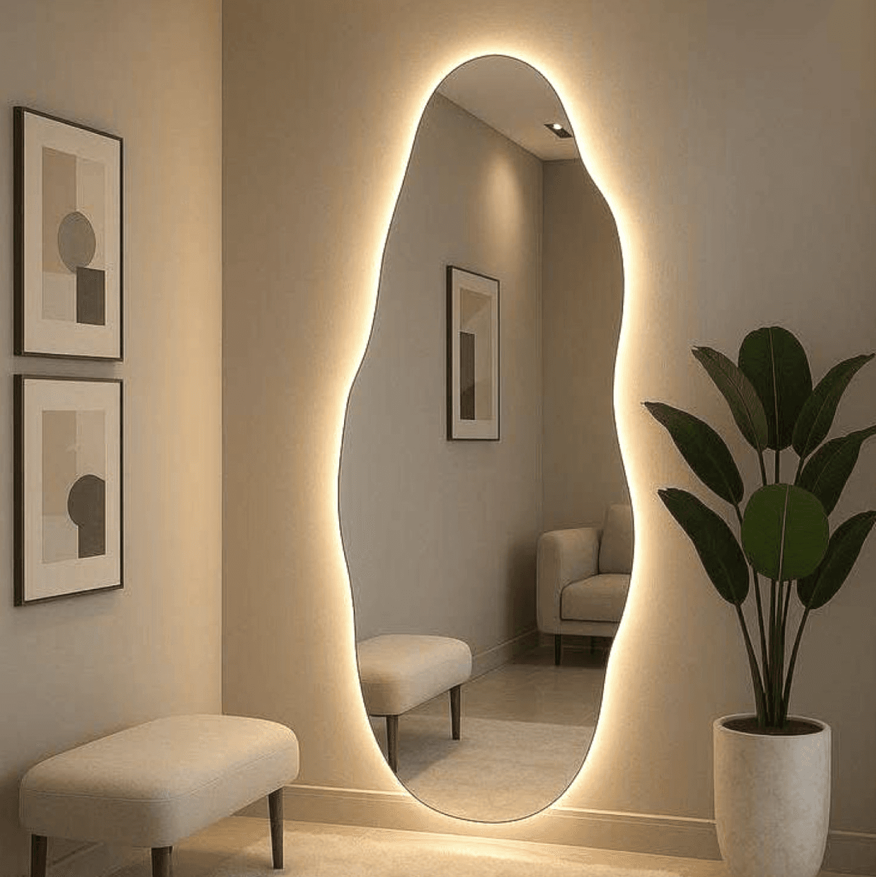 Large Amazing mirrors with LED add an artistic touch to your home