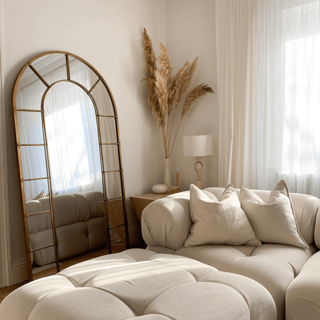 Elegant large window design arched mirrors — 3