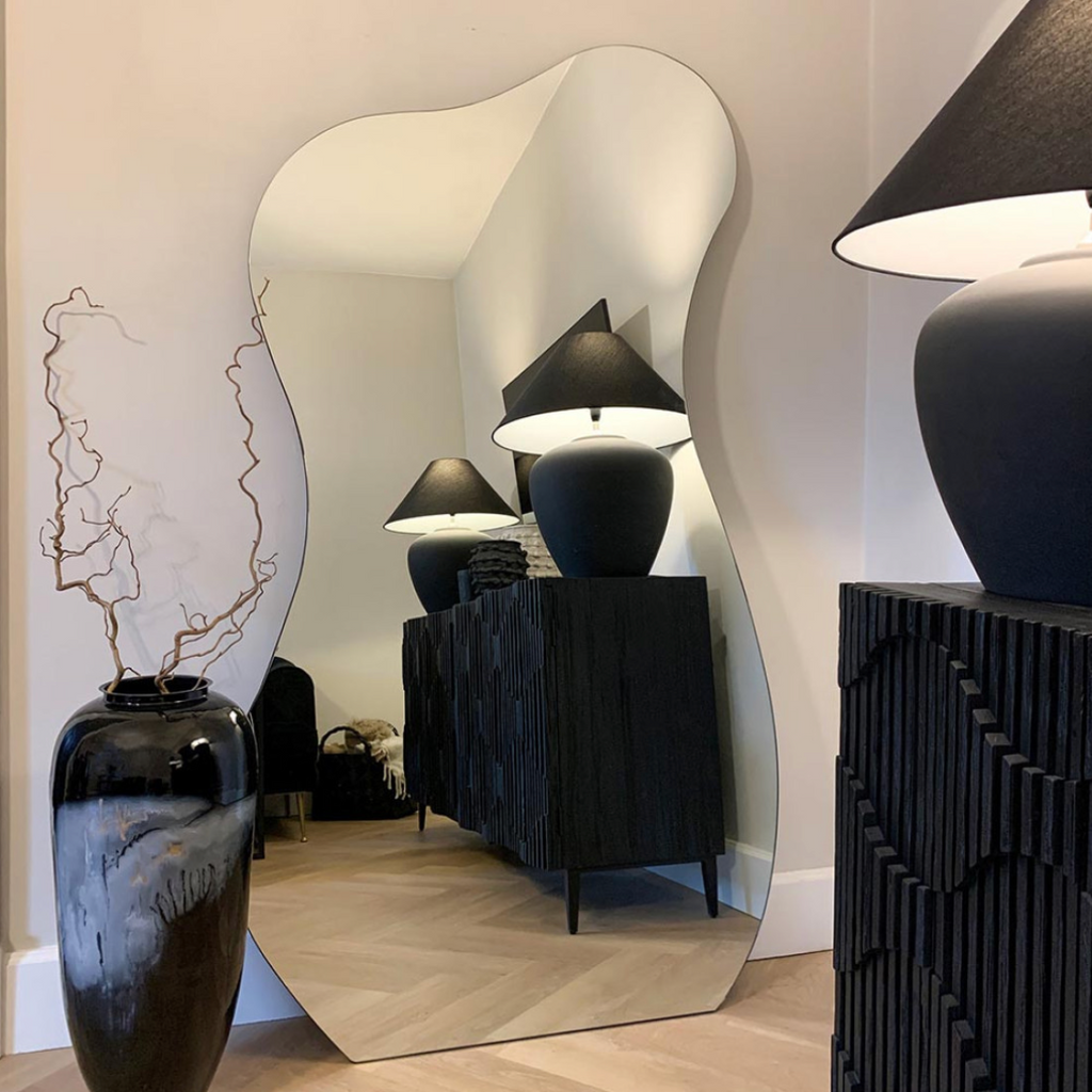 Large guitar design mirrors with frame