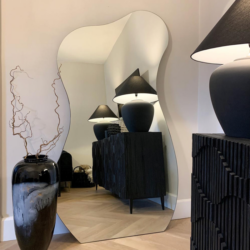 Large guitar design mirrors with frame